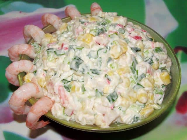 крабовый салат с креветками