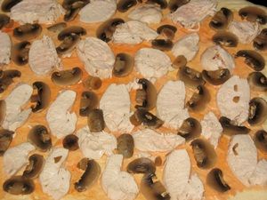 начинка пиццы из курицы и грибов