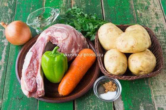 Ингредиенты для курицы с картошкой по-деревенски